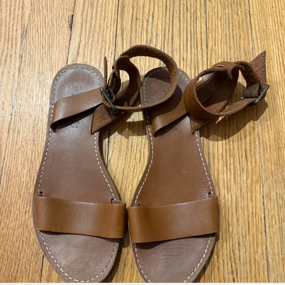 Madewell Brown Leather Strappy Sandals